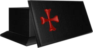 Black Coffinwith Red Cross PNG Image