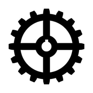 Black Cogwheel Icon PNG image with transparent background