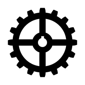 Black Cogwheel Icon PNG Image