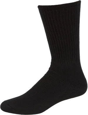 Black Crew Sock Single PNG Image