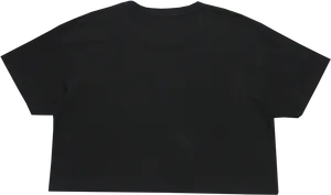 Black Crop Top Plain Background PNG Image