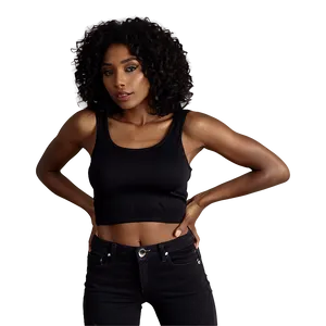 Black Crop Top Silhouette Png Ihh52 PNG Image