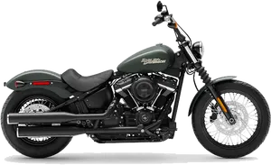 Black Cruiser Motorcycle PNG Image