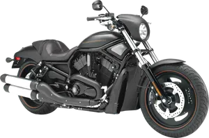 Black Cruiser Motorcycle H D PNG Image