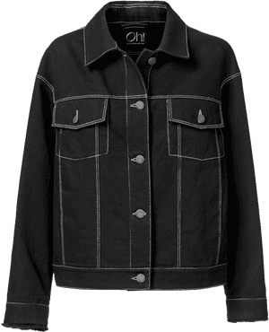 Black Denim Jacket Product Image PNG image with transparent background
