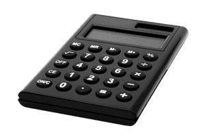 Black Desktop Calculator PNG image with transparent background