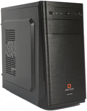 Black Desktop Computer Tower PNG Image