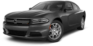 Black Dodge Charger Side View PNG Image