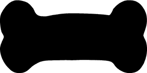 Black Dog Bone Silhouette PNG image with transparent background