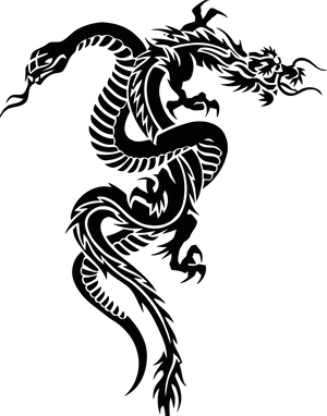 Black Dragon Tattoo Design PNG Image