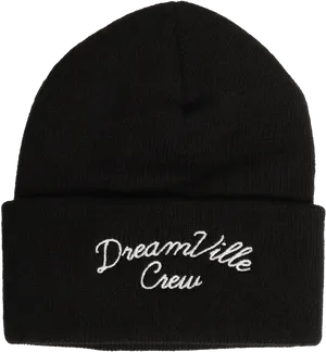 Black Dreamville Crew Beanie PNG Image