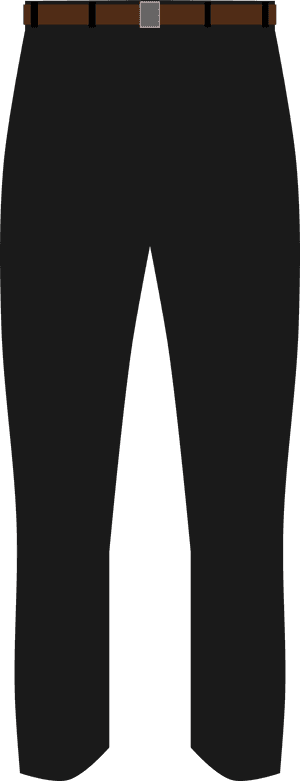 Black Dress Pantswith Brown Belt PNG with transparent background