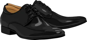 Black Dress Shoes Illustration PNG Image
