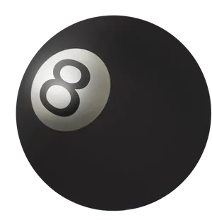 Black Eight Ball Illustration PNG Image