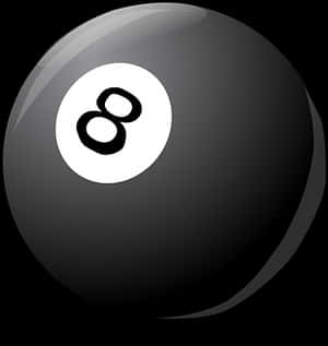 Black Eight Ball Illustration PNG image with transparent background