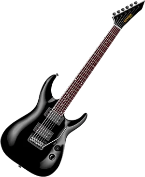 Black Electric Guitar PNG Image