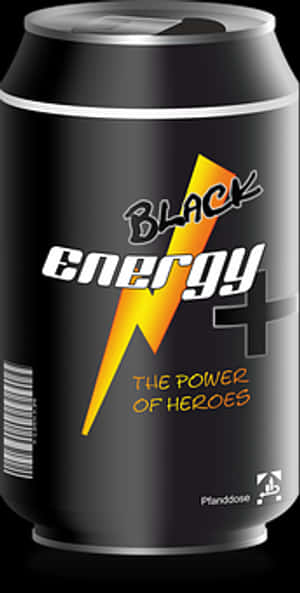 Black Energy Drink Can PNG image with transparent background
