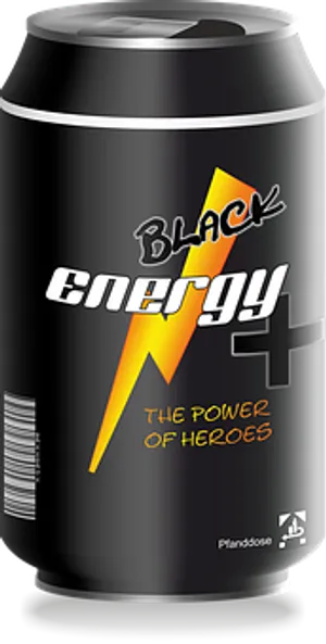 Black Energy Drink Can PNG Image