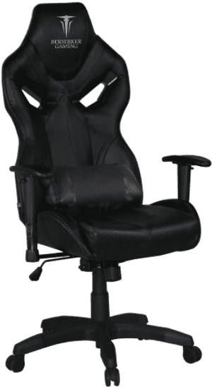 Black Ergonomic Gaming Chair PNG with transparent background