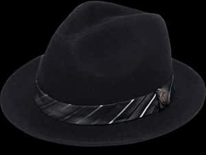 Black Fedora Hat PNG image with transparent background
