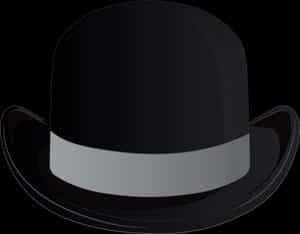 Black Fedora Hat Illustration PNG image with transparent background