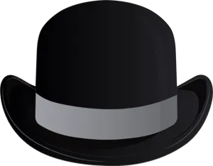 Black Fedora Hat Illustration PNG Image