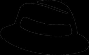 Black Fedora Hat Outline PNG image with transparent background