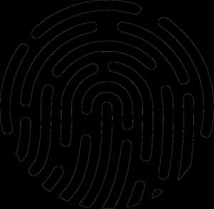 Black Fingerprint Outline PNG image with transparent background