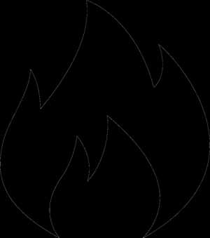 Black Flame Outline Graphic PNG image with transparent background