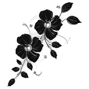 Black Floral Design Png Hch85 PNG Image