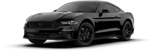 Black Ford Mustang G T Side View PNG Image