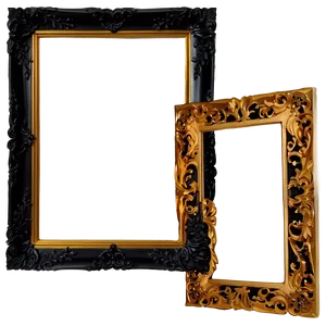 Black Frame With Gold Trim Png Byv20 PNG Image