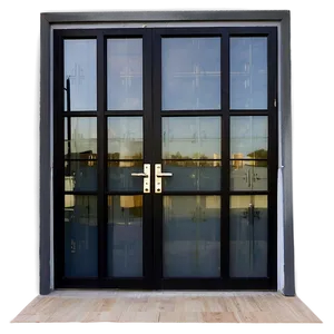 Black Framed Glass Door Png Aok93 PNG Image