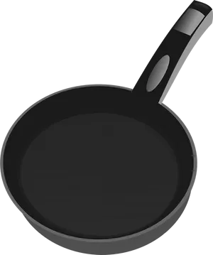 Black Frying Pan Vector Illustration PNG Image