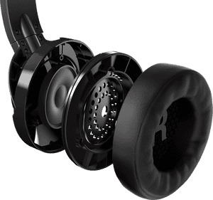 Black Gaming Headset Exploded View PNG