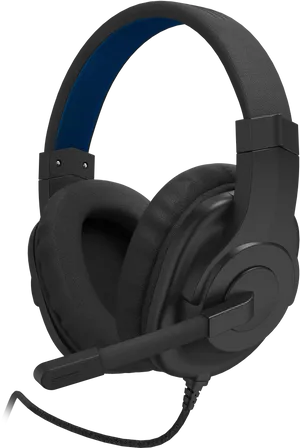 Black Gaming Headsetwith Microphone PNG Image