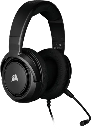 Black Gaming Headsetwith Microphone PNG Image