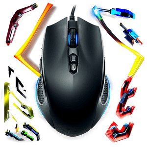 Black Gaming Mouse PNG iaj PNG with transparent background