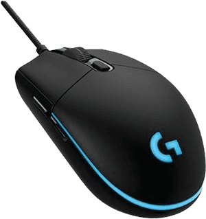Black Gaming Mousewith Logo PNG image with transparent background