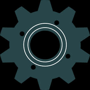 Black Gear Icon PNG image with transparent background
