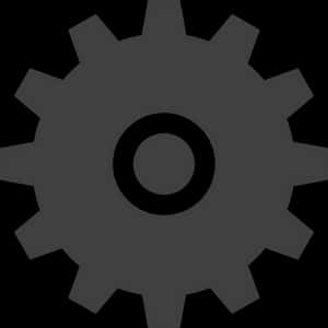 Black Gear Icon Silhouette PNG image with transparent background