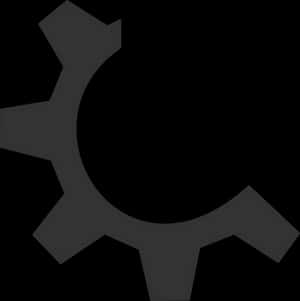 Black Gear Icon Silhouette PNG image with transparent background