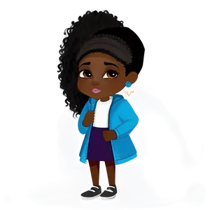 Black Girl Cartoon Character Design Png Quf PNG Image