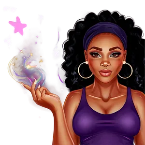 Black Girl Magic Cartoon Png 06252024 PNG Image