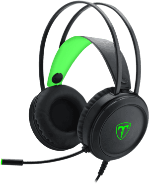 Black Green Gaming Headset PNG