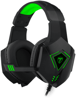 Black Green Gaming Headset PNG