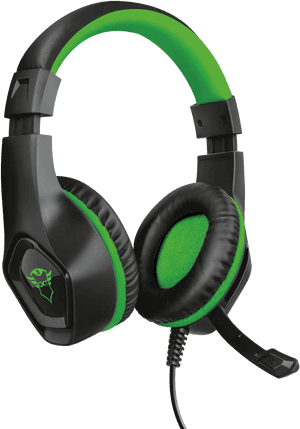 Black Green Gaming Headsetwith Microphone PNG