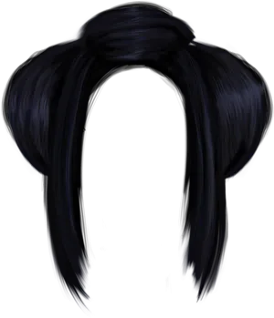 Black Hair Bow Illustration PNG Image