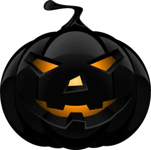 Black Halloween Pumpkin Carving PNG Image