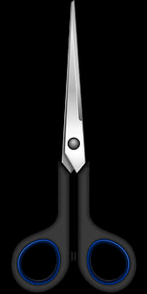 Black Handled Scissors PNG